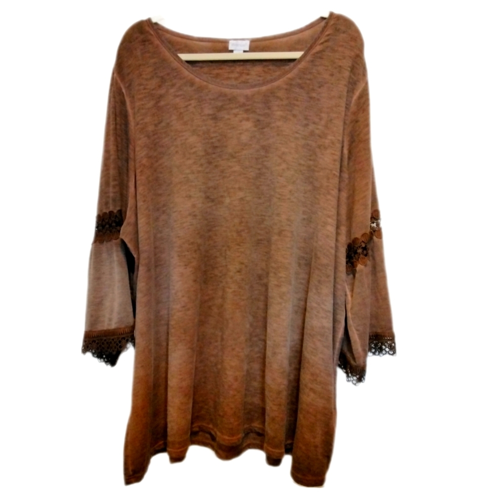 Avenue 30/32 soft chocolate flowing tunic